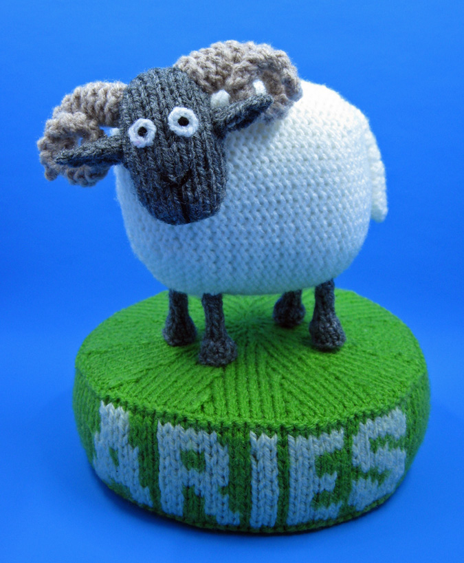 Aries the Ram knitted toy