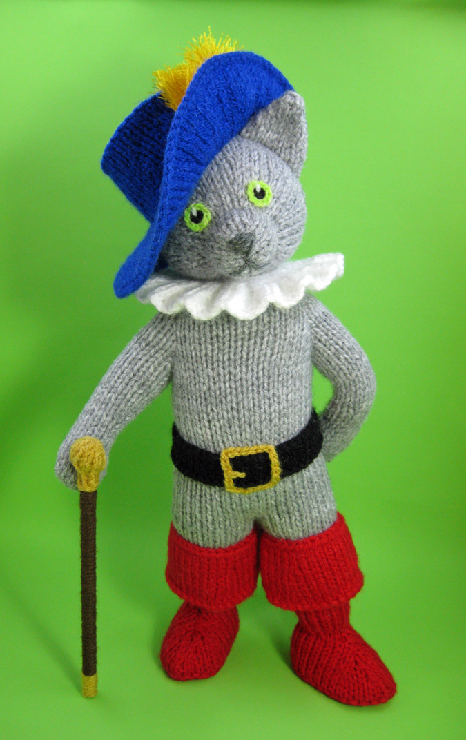 knitted toy of Puss in Boots