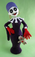 knitted toy of a voodoo lady