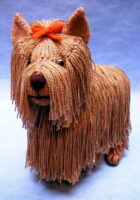 knitted toy of a Yorkshire Terrier dog